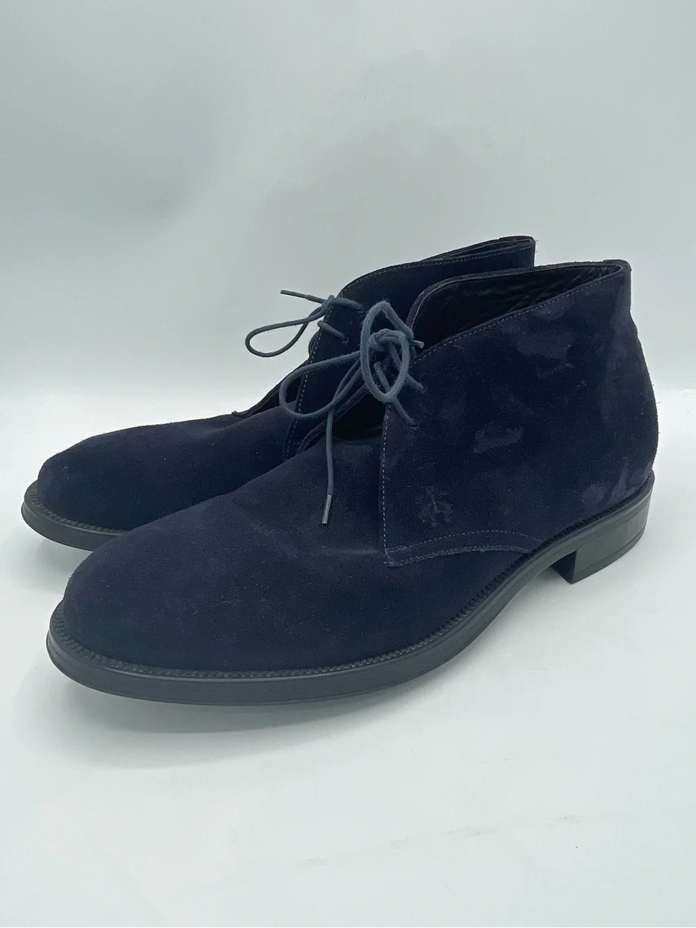 Brooks Brothers 1818 Navy Suede Chukka Boots - Lace-Up.